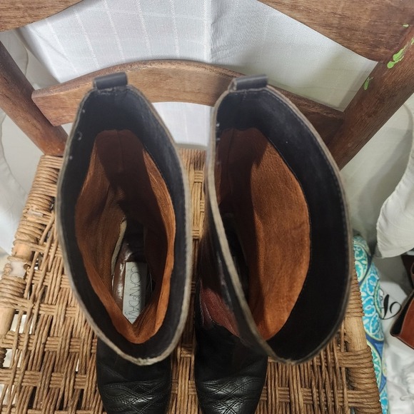Joan & David Vintage Black Brown Womens Western Leather Boots 5.5 - Picture 8 of 9